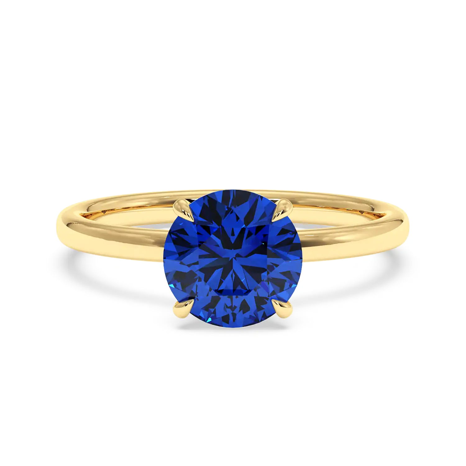 18K White Gold Angie Plain Shank Hidden Halo Engagement Ring