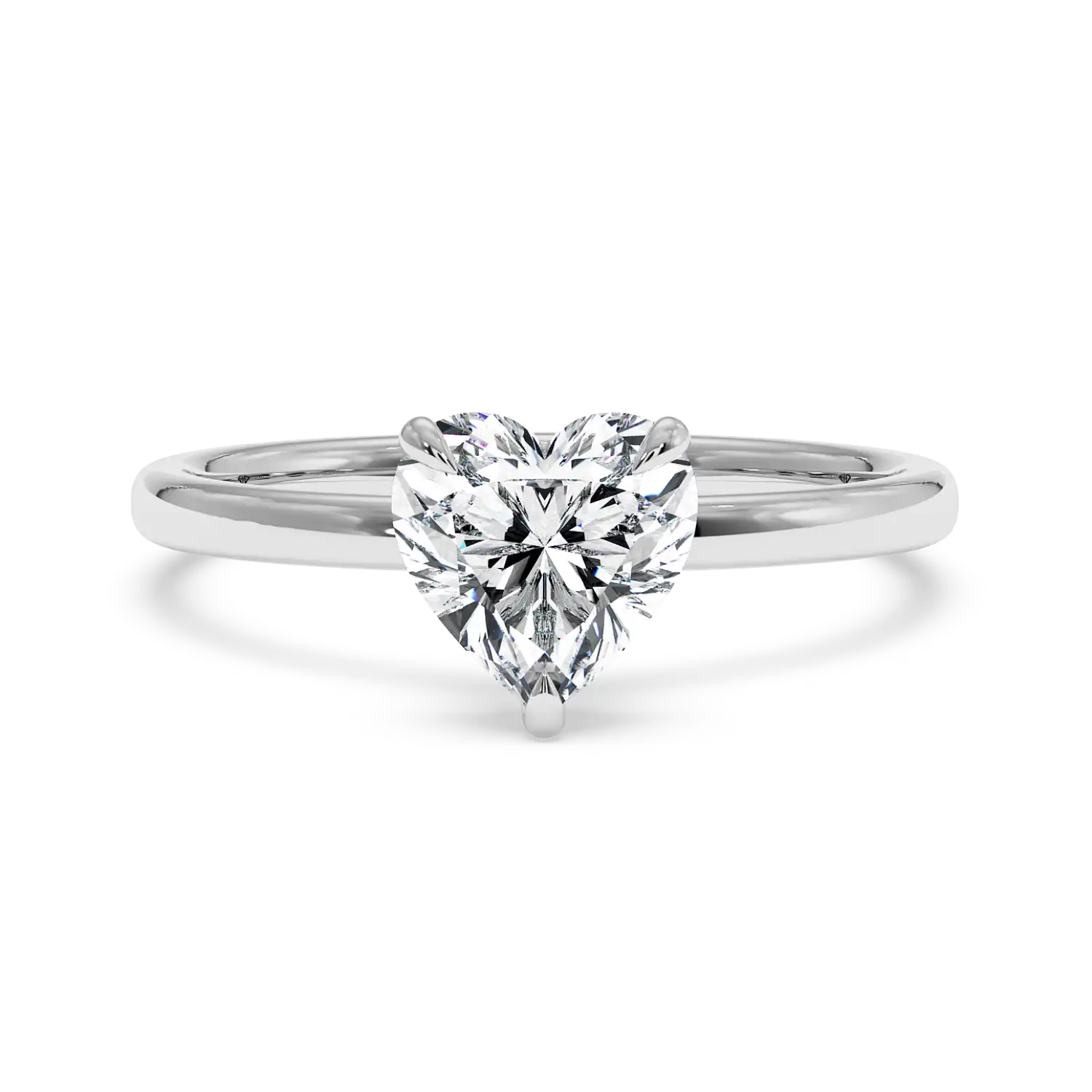 18K White Gold Angie Plain Shank Hidden Halo Engagement Ring