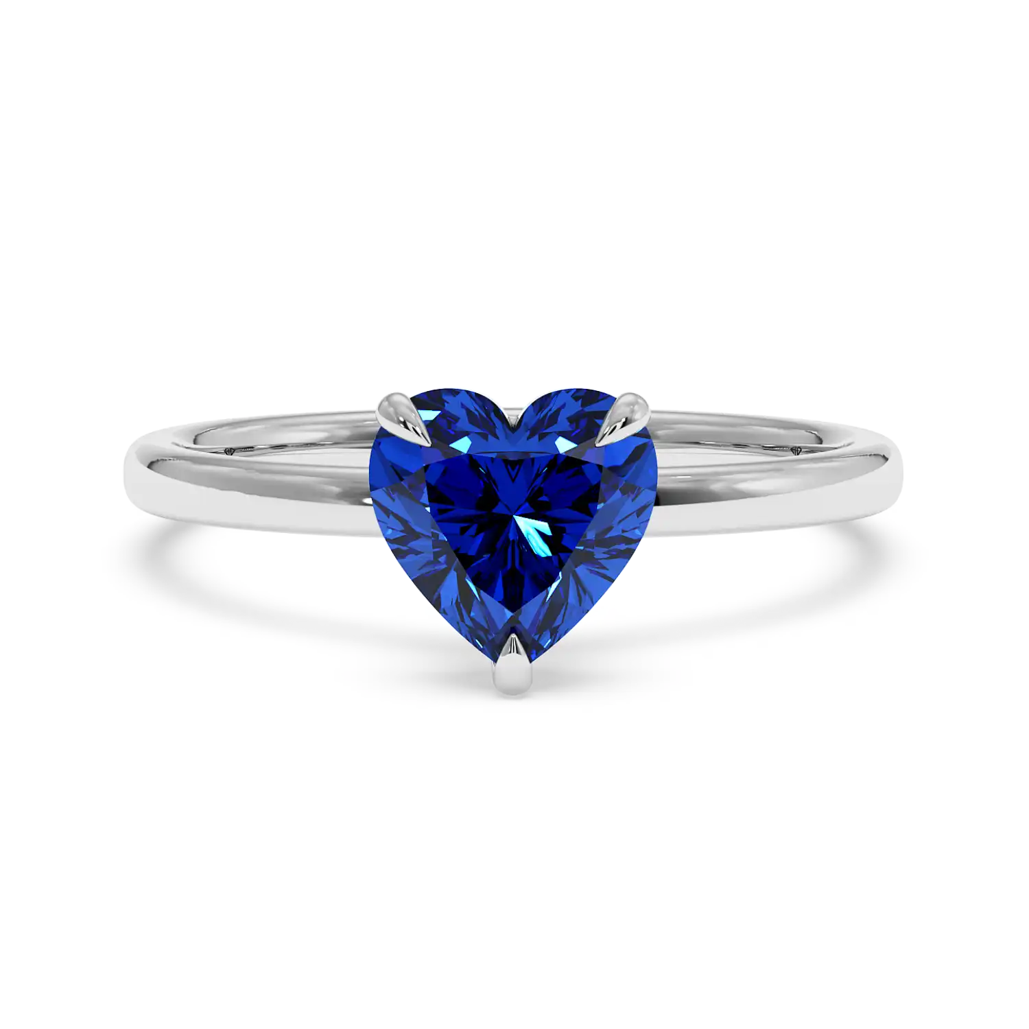 18K White Gold Angie Plain Shank Hidden Halo Engagement Ring