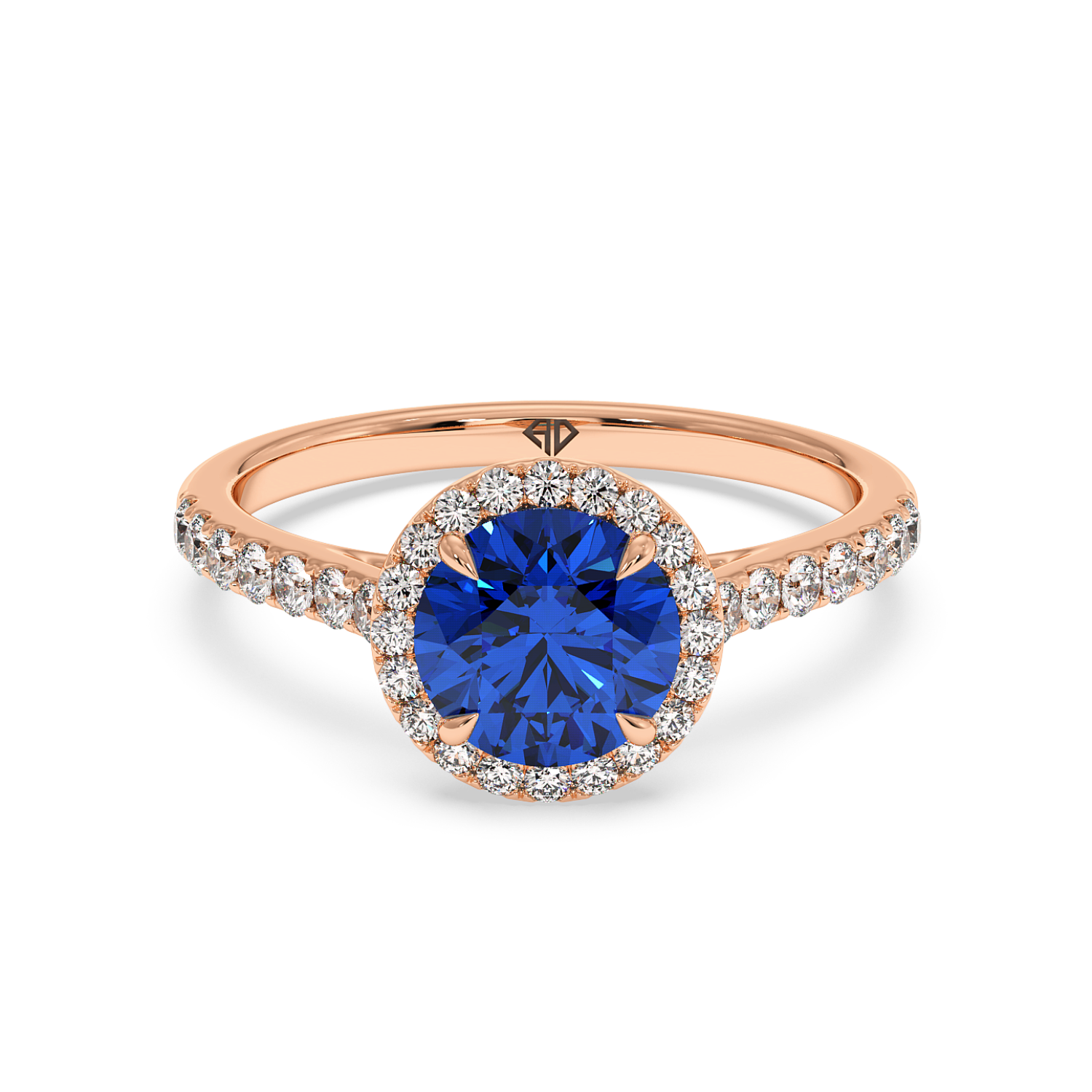 18K White Gold Marilyn Diamond Shoulder Hidden Halo Engagement Ring