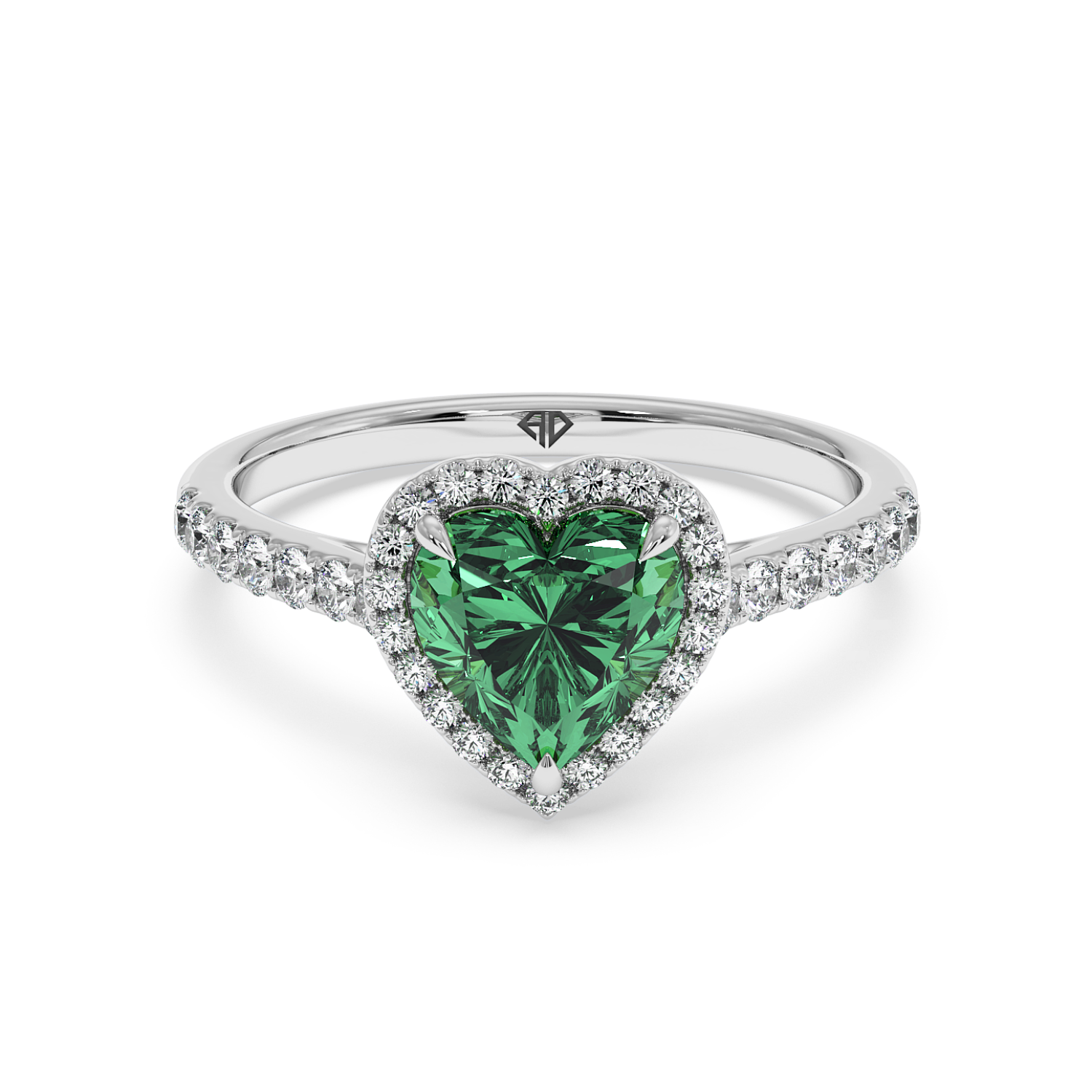 Platinum Marilyn Diamond Shoulder Hidden Halo Engagement Ring