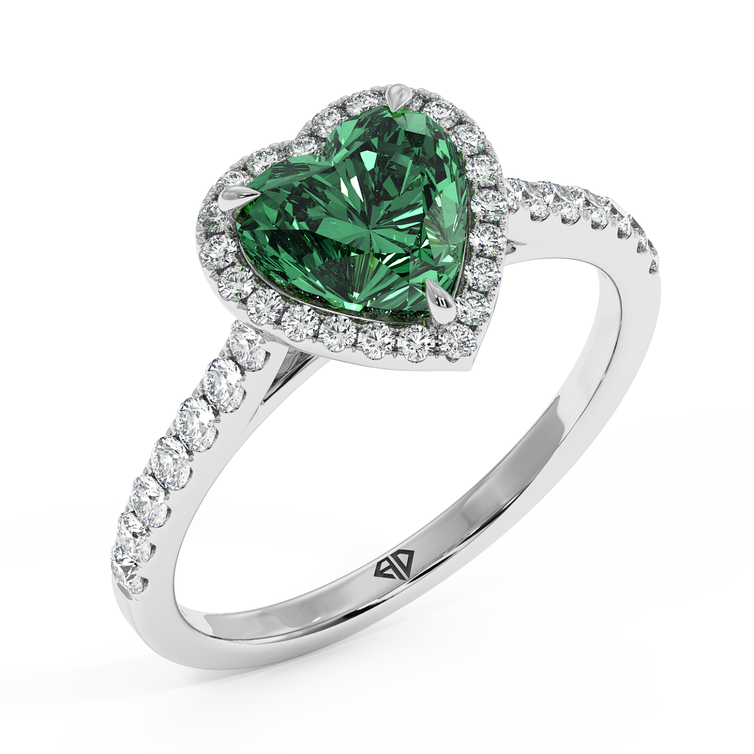 Platinum Marilyn Diamond Shoulder Hidden Halo Engagement Ring