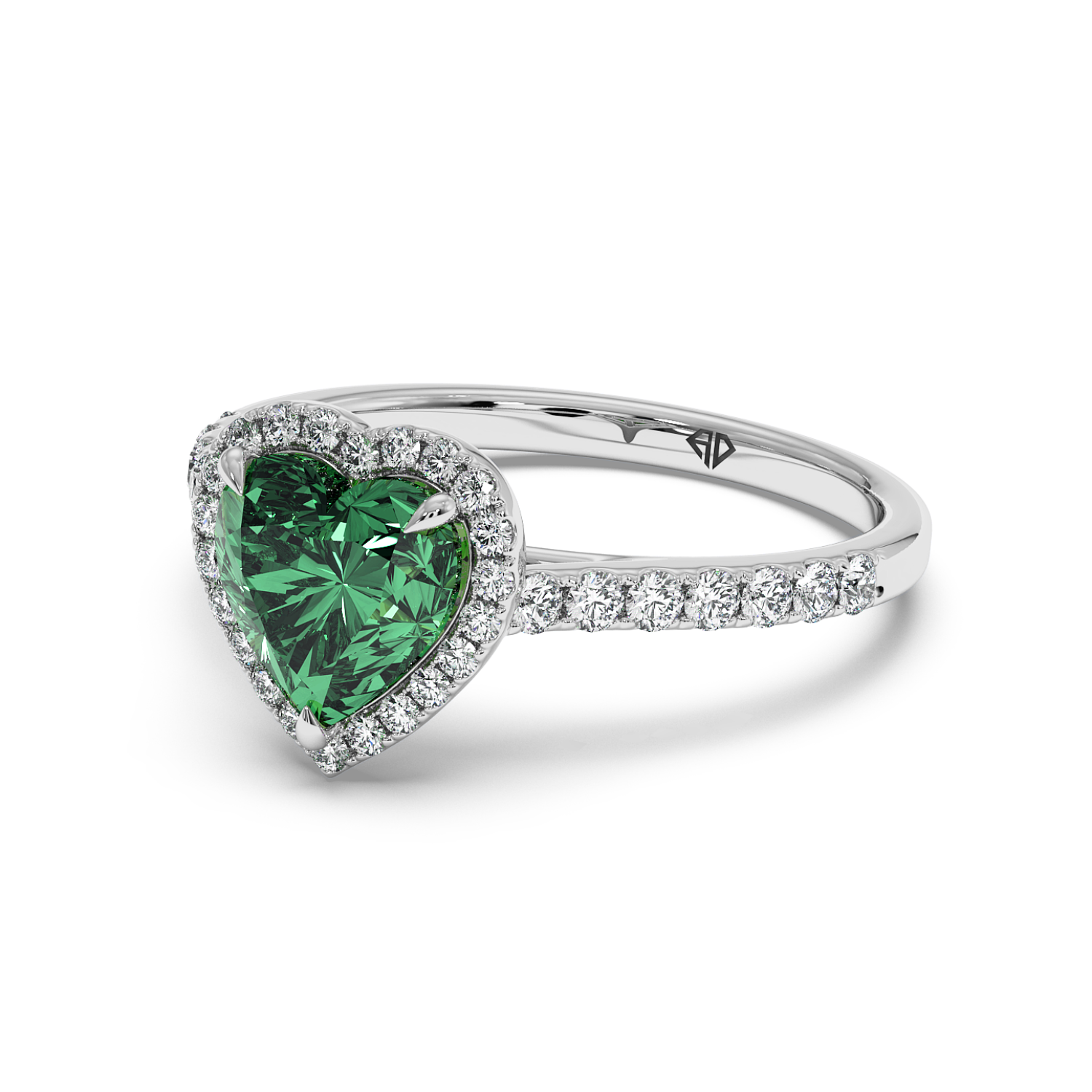 Platinum Marilyn Diamond Shoulder Hidden Halo Engagement Ring