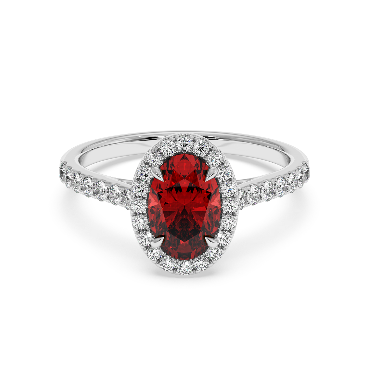 Platinum Marilyn Diamond Shoulder Hidden Halo Engagement Ring