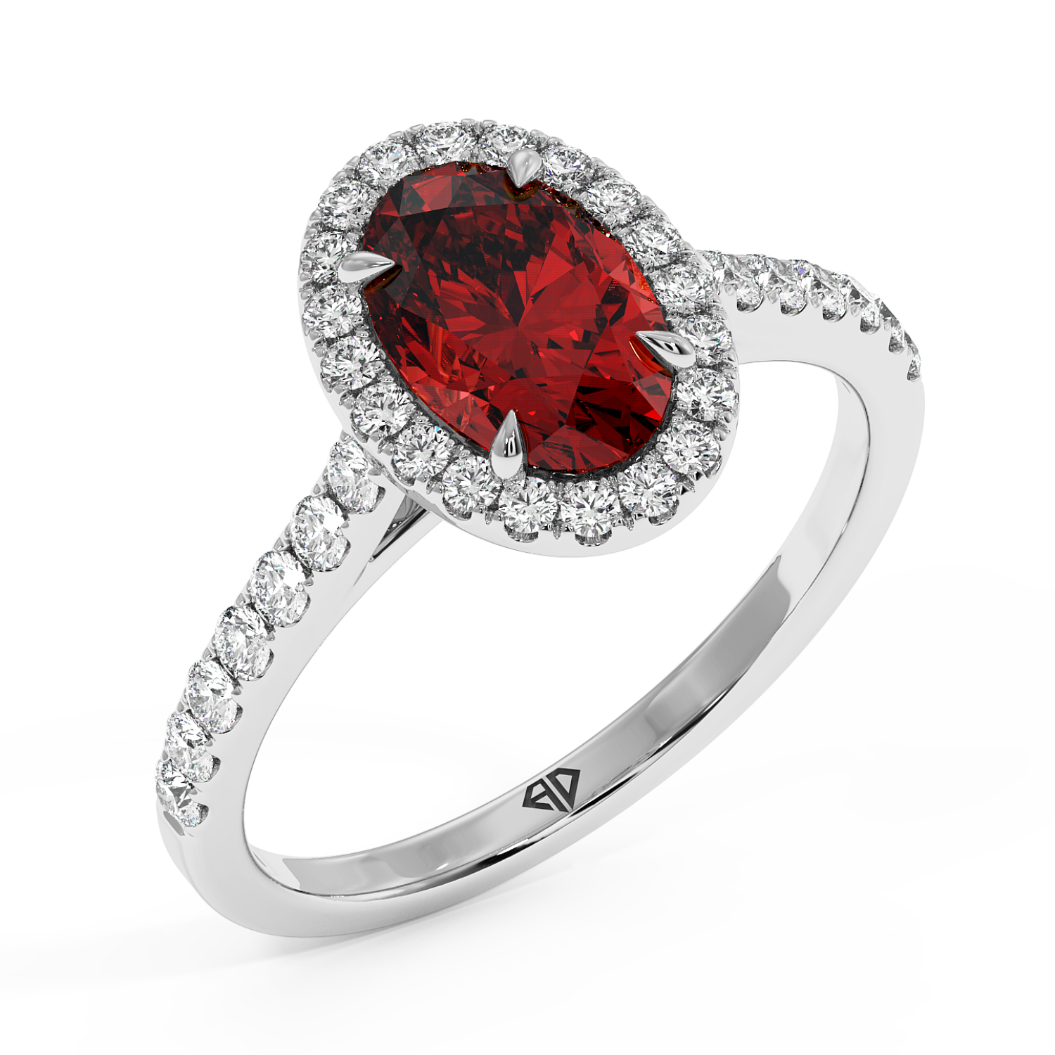 Platinum Marilyn Diamond Shoulder Hidden Halo Engagement Ring