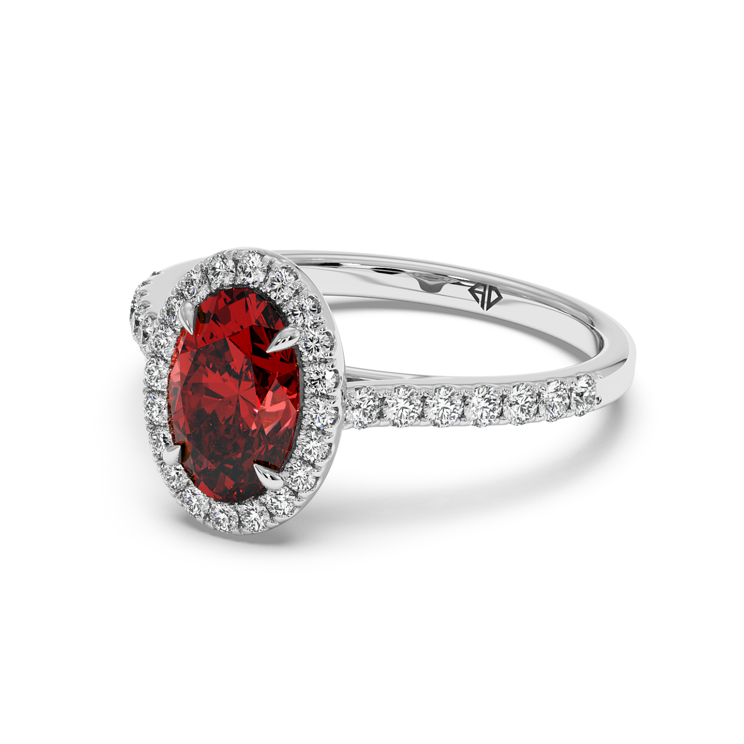 Platinum Marilyn Diamond Shoulder Hidden Halo Engagement Ring