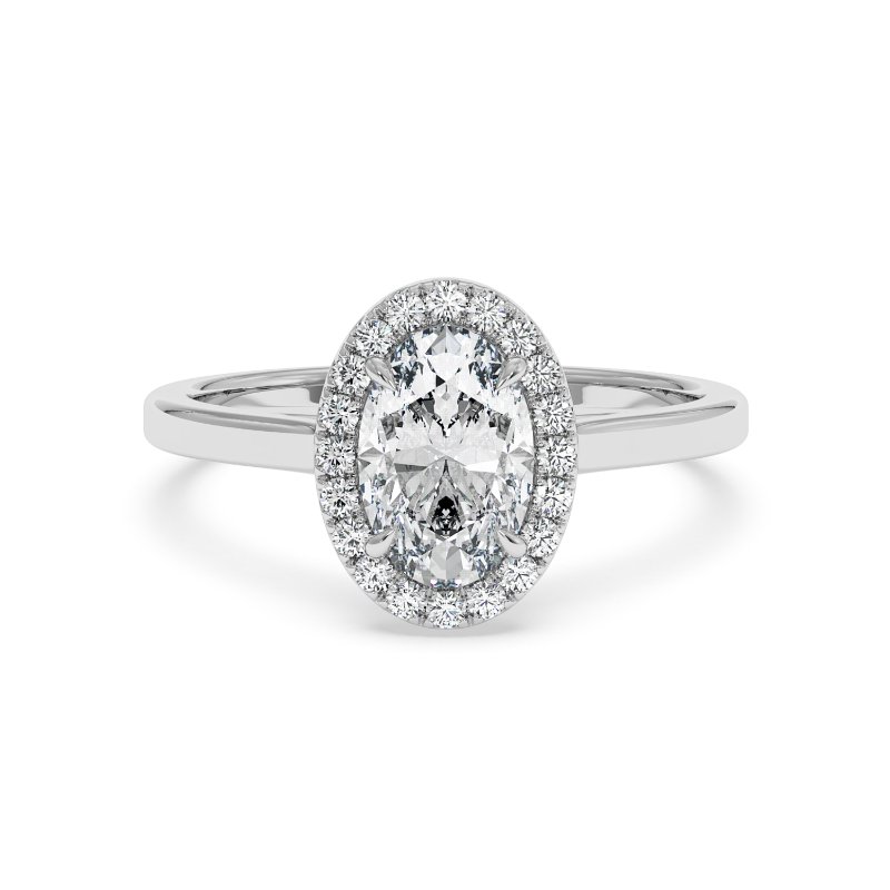 18K White Gold Layla Halo Diamond Engagement Ring