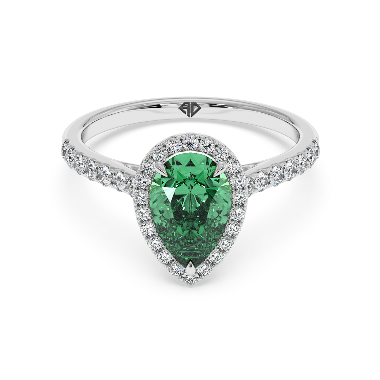 Platinum Marilyn Diamond Shoulder Hidden Halo Engagement Ring