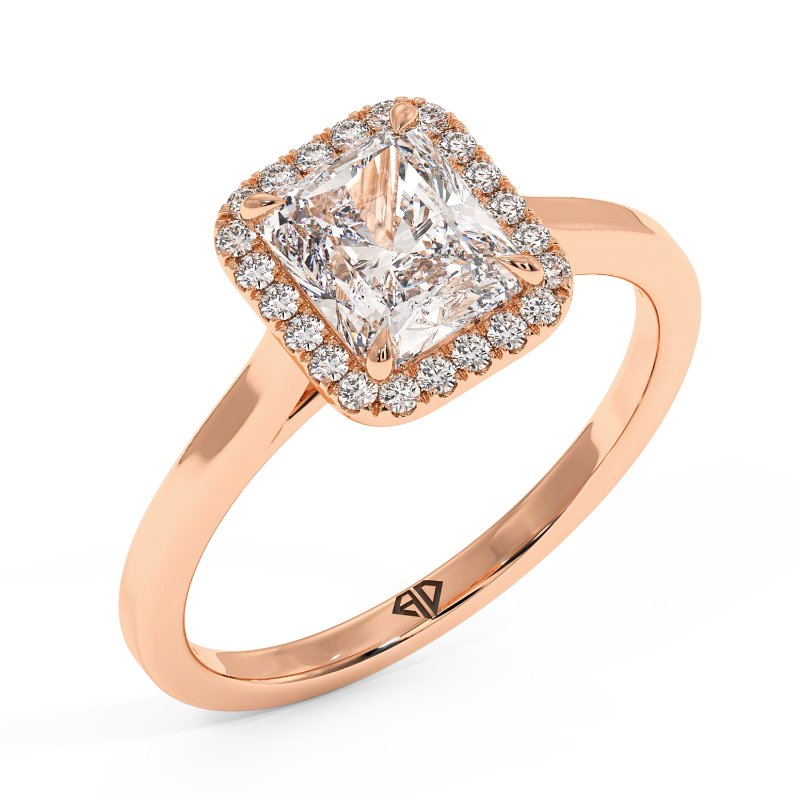 18K Rose Gold Layla Halo Diamond Engagement Ring