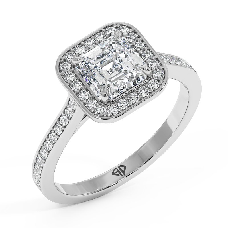 Platinum Lucia Halo Engagement Ring