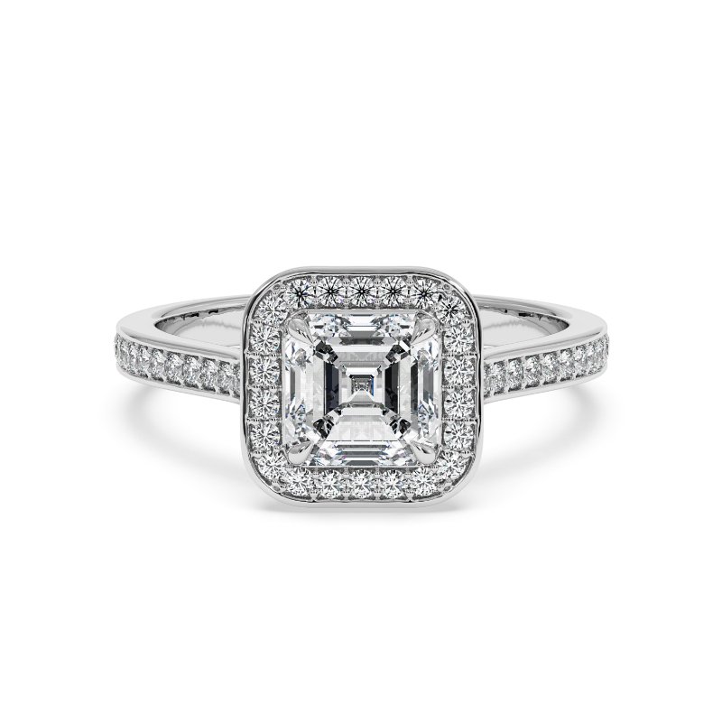 Platinum Lucia Halo Engagement Ring