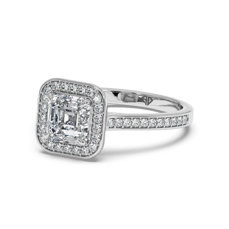 Platinum Lucia Halo Engagement Ring