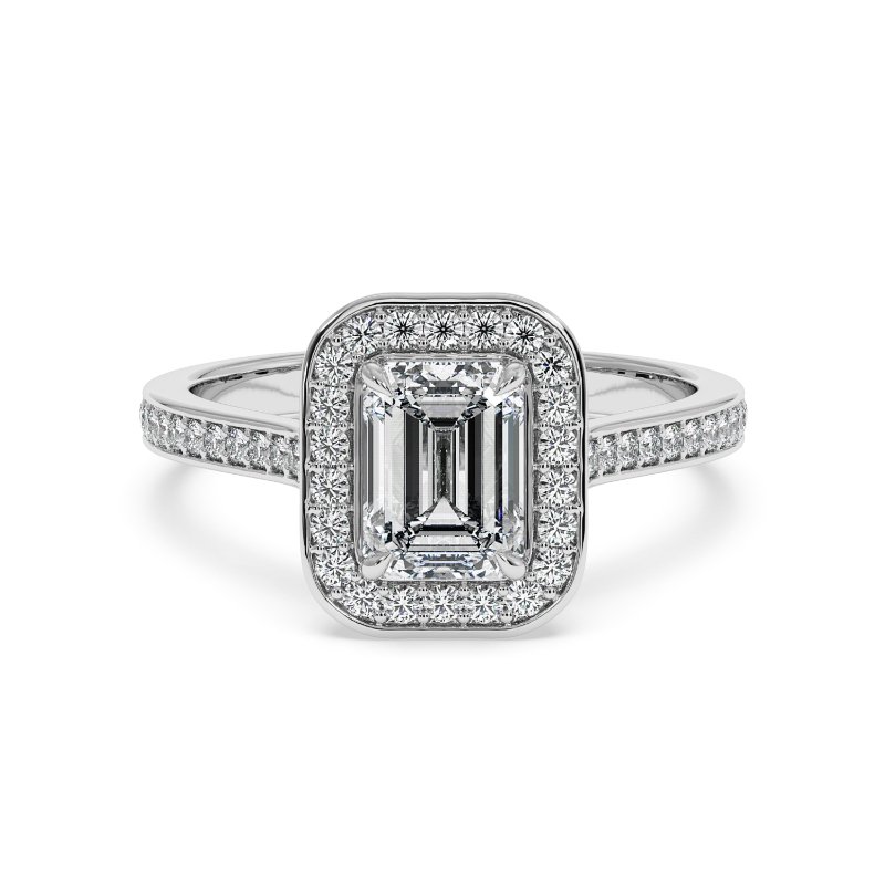 18K White Gold Lucia Halo Engagement Ring