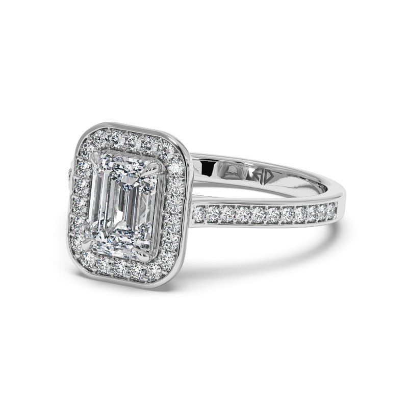 18K White Gold Lucia Halo Engagement Ring