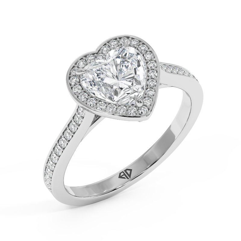 Platinum Lucia Halo Engagement Ring