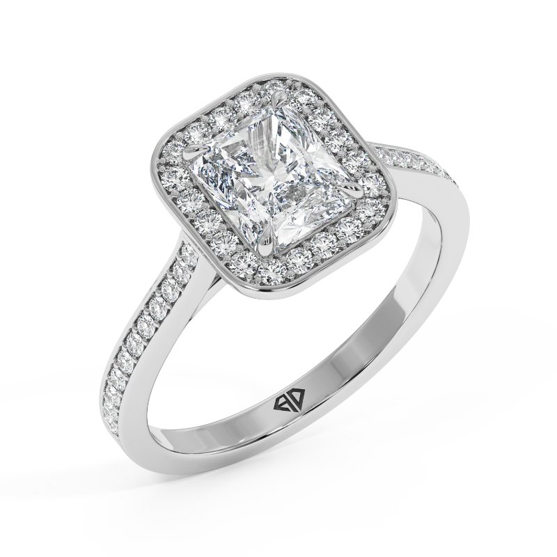 18K White Gold Lucia Halo Engagement Ring