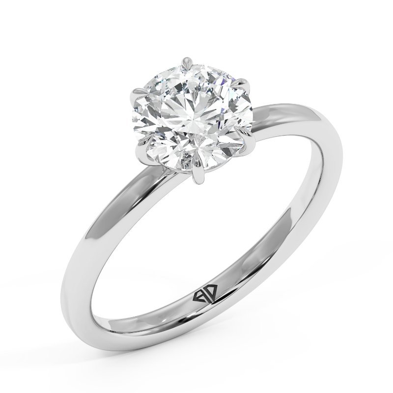 18K White Gold Octavia Diamond Solitaire Ring