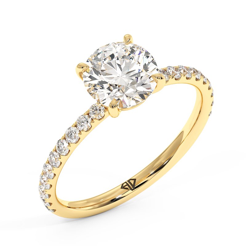 18K Yellow Gold Auriella Diamond Shoulder Engagement Ring