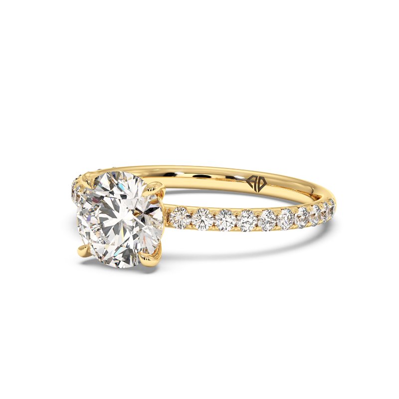 18K Yellow Gold Auriella Diamond Shoulder Engagement Ring