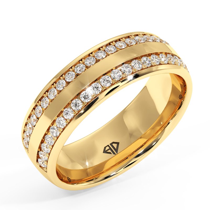 18K Yellow Gold Hercules Diamond Wedding Band