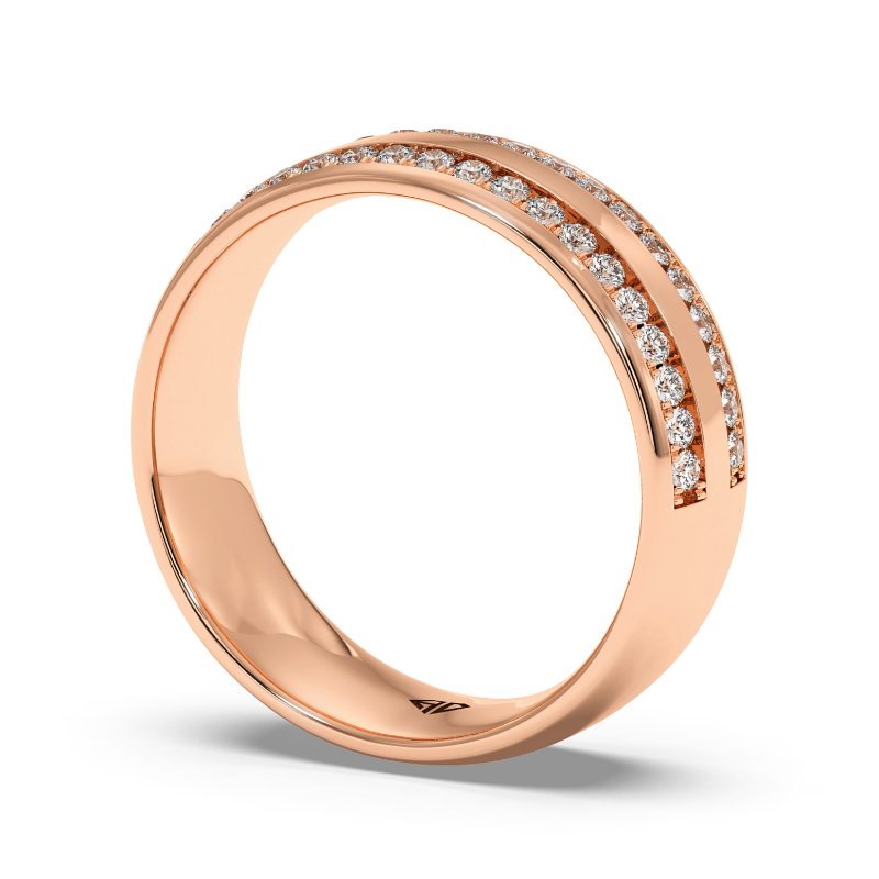 18K Rose Gold Hercules Diamond Wedding Band