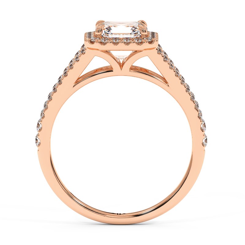 18K Rose Gold Odessa Halo Engagement Ring