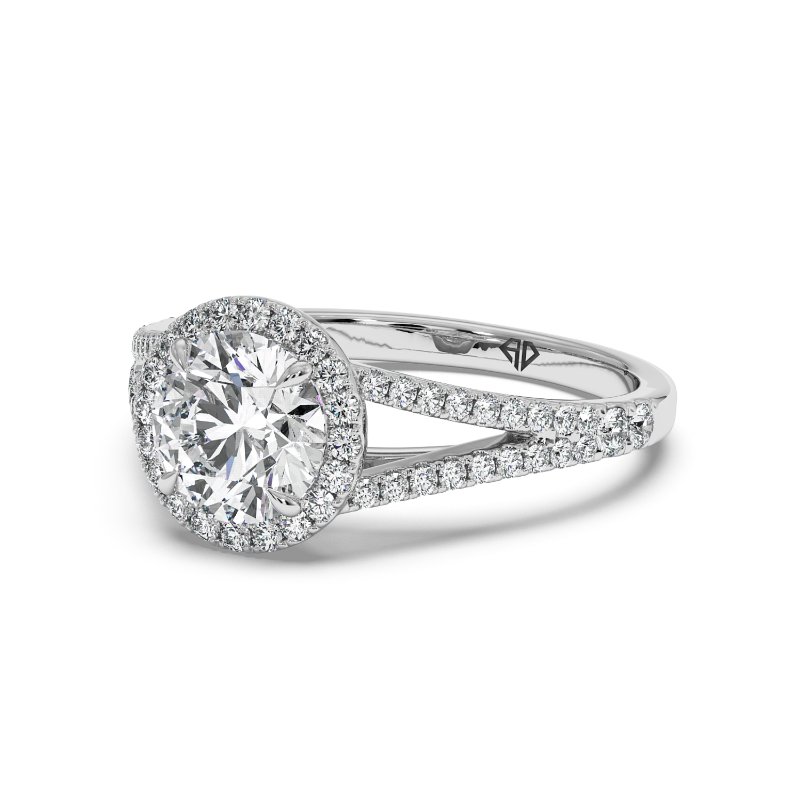 18K White Gold Odessa Halo Engagement Ring