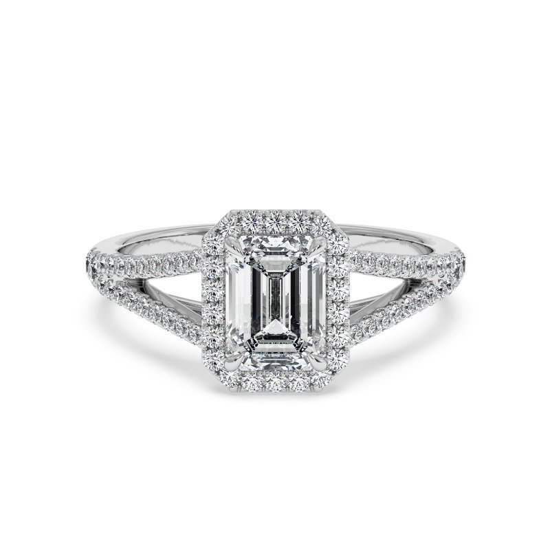 18K White Gold Odessa Halo Engagement Ring