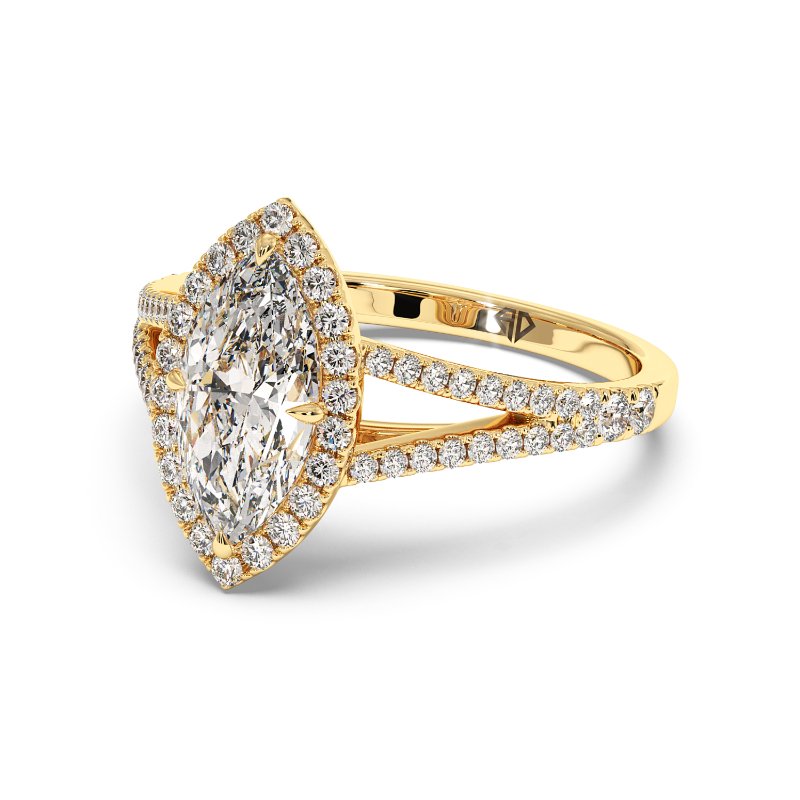 18K Yellow Gold Odessa Halo Engagement Ring