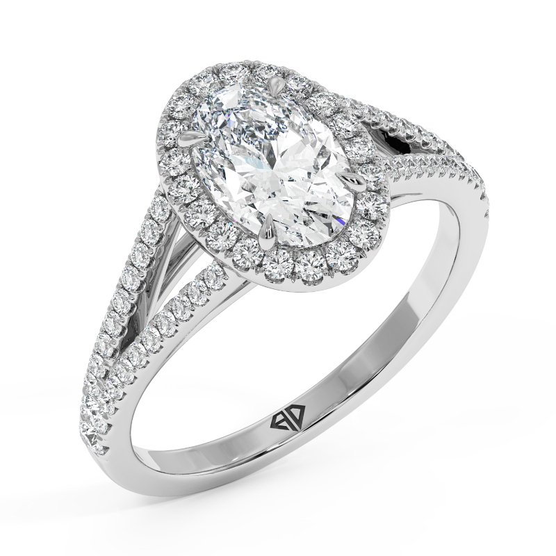 Platinum Odessa Halo Engagement Ring
