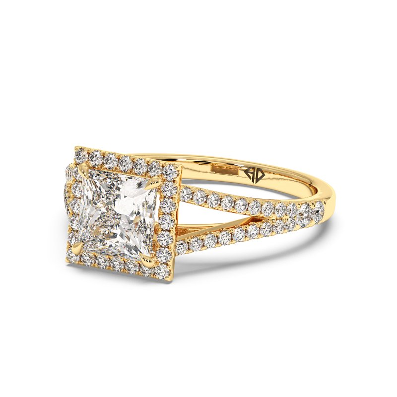 18K Yellow Gold Odessa Halo Engagement Ring
