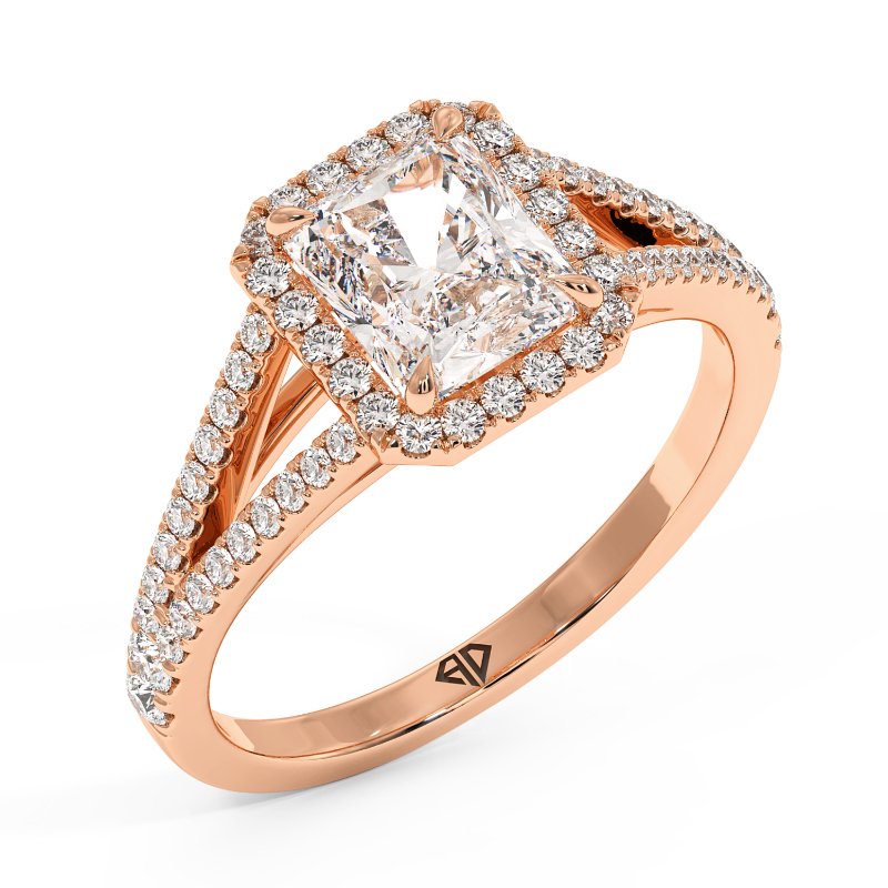 18K Rose Gold Odessa Halo Engagement Ring