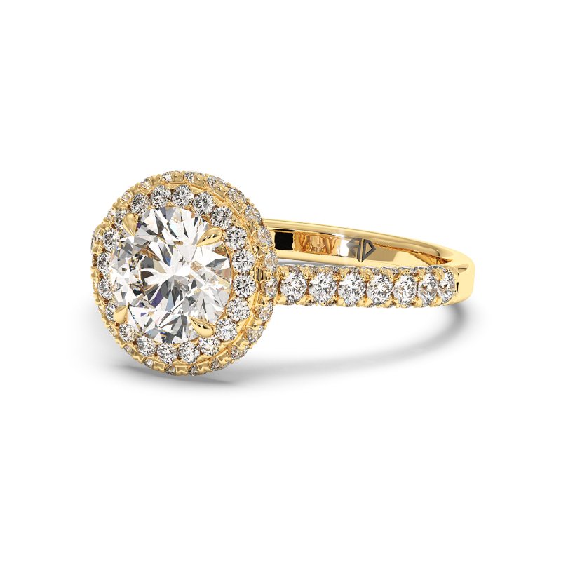 18K Yellow Gold Lavinia Halo Engagement Ring