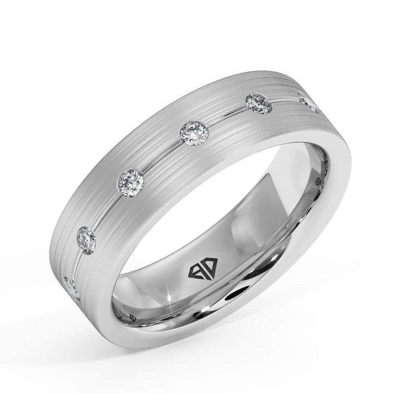 9K White Gold Zakariyah Diamond Wedding Band