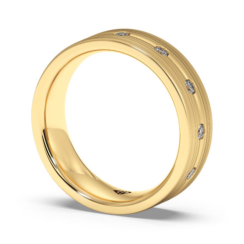 9K Yellow Gold Zakariyah Diamond Wedding Band