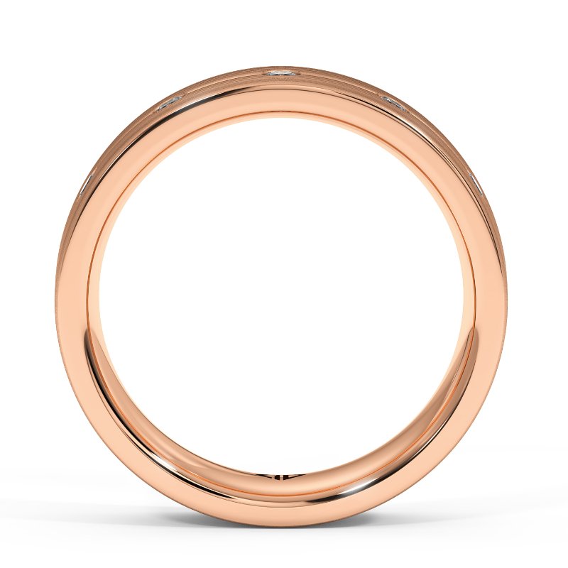 9K Rose Gold Zakariyah Diamond Wedding Band