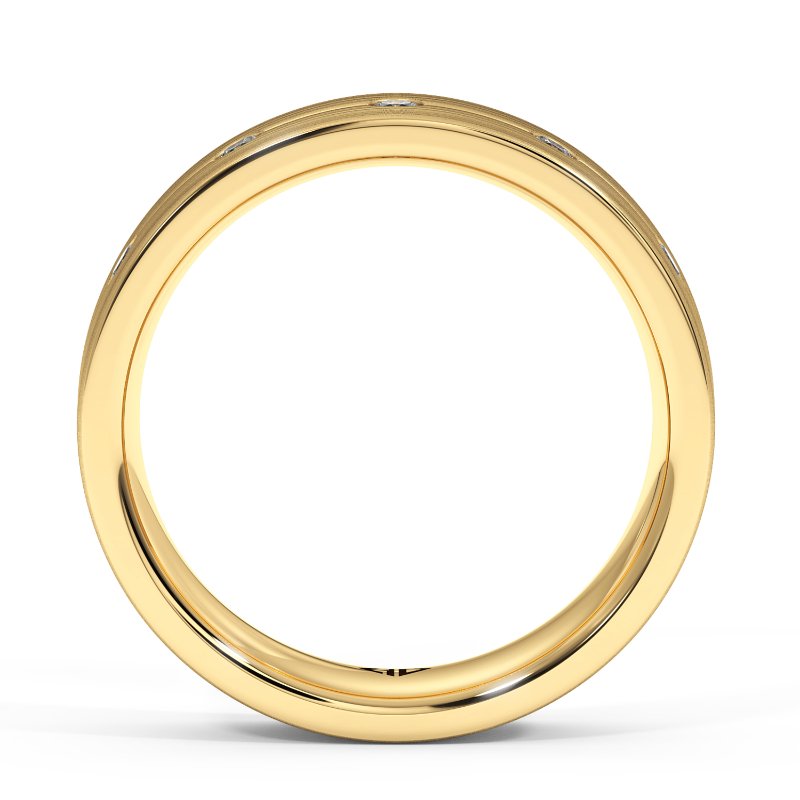 9K Yellow Gold Zakariyah Diamond Wedding Band