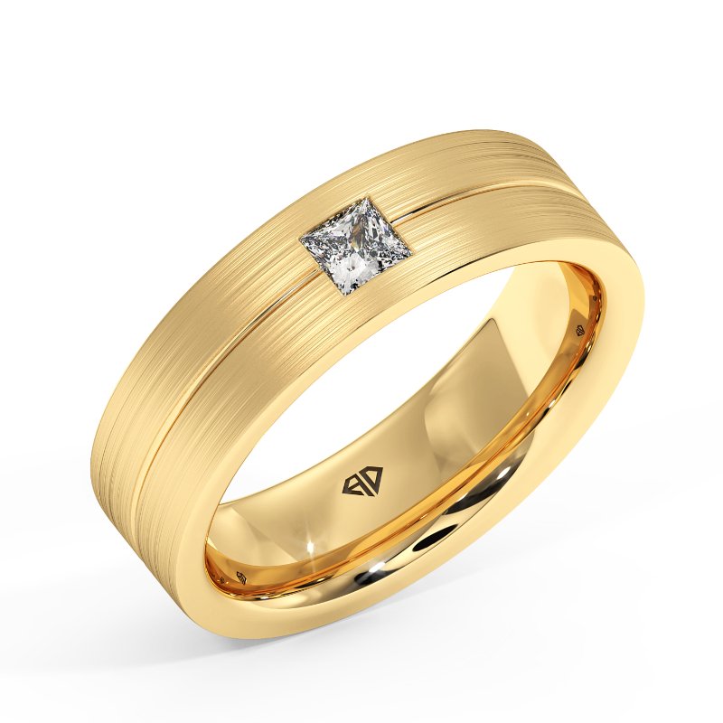 18K Yellow Gold Clarence Diamond Wedding Band