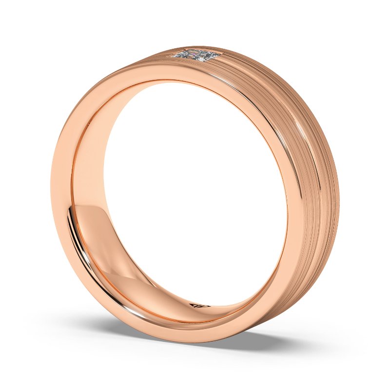 18K Rose Gold Clarence Diamond Wedding Band