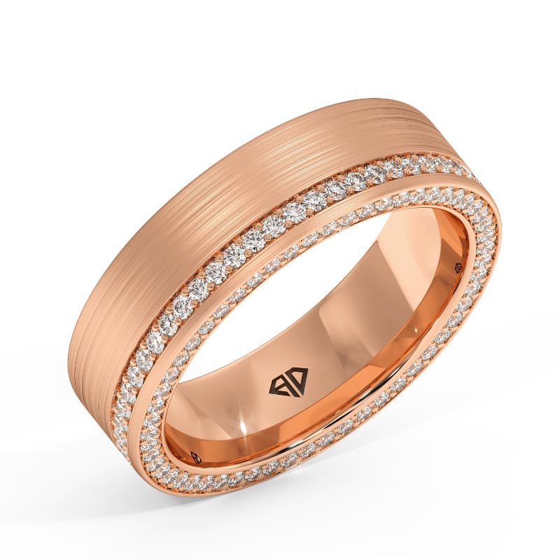 9K Rose Gold Theo Diamond Wedding Band