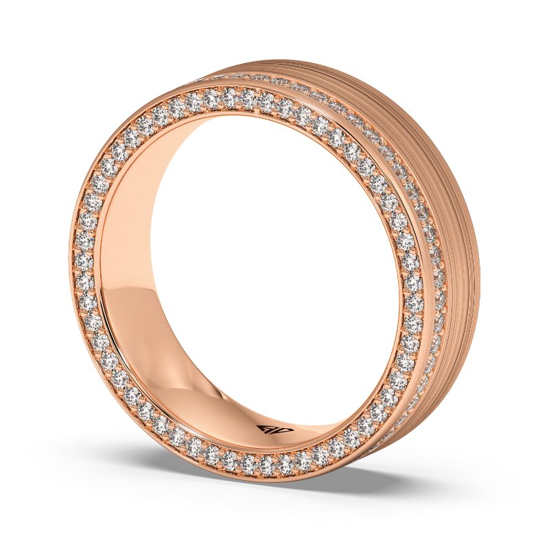 9K Rose Gold Theo Diamond Wedding Band