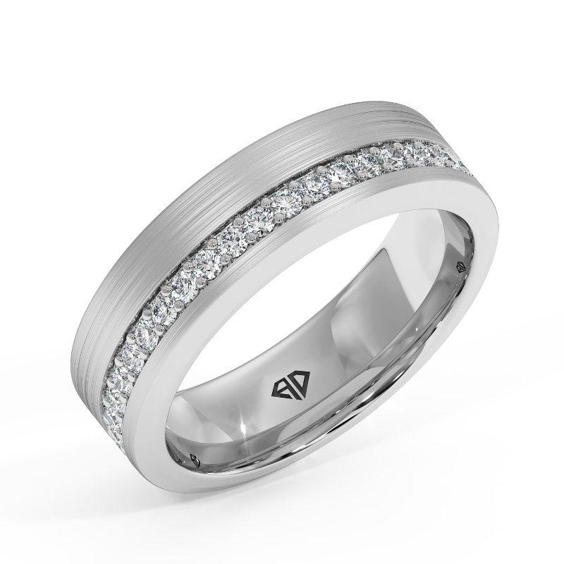 18K White Gold Zain Diamond Wedding Band