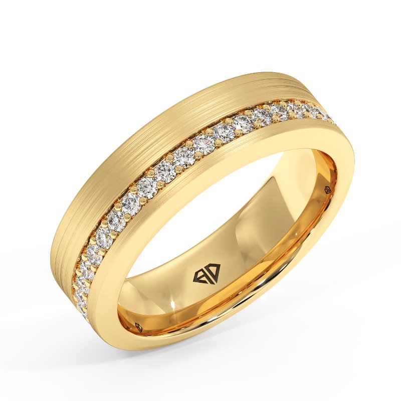 9K Yellow Gold Zain Diamond Wedding Band