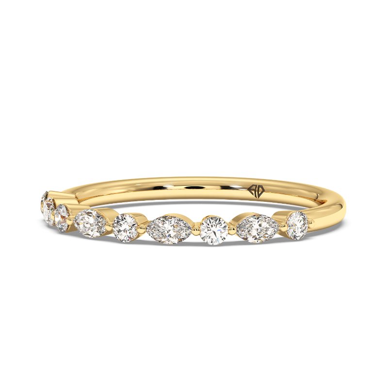 18K Yellow Gold Holly Wedding Band