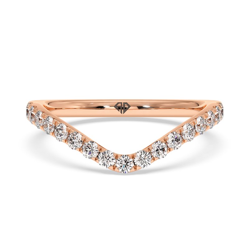 18K White Gold Cyrus Curved Wedding Band