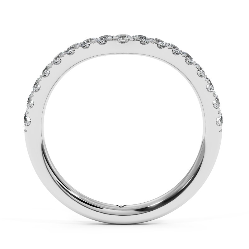 18K White Gold Cyrus Curved Wedding Band