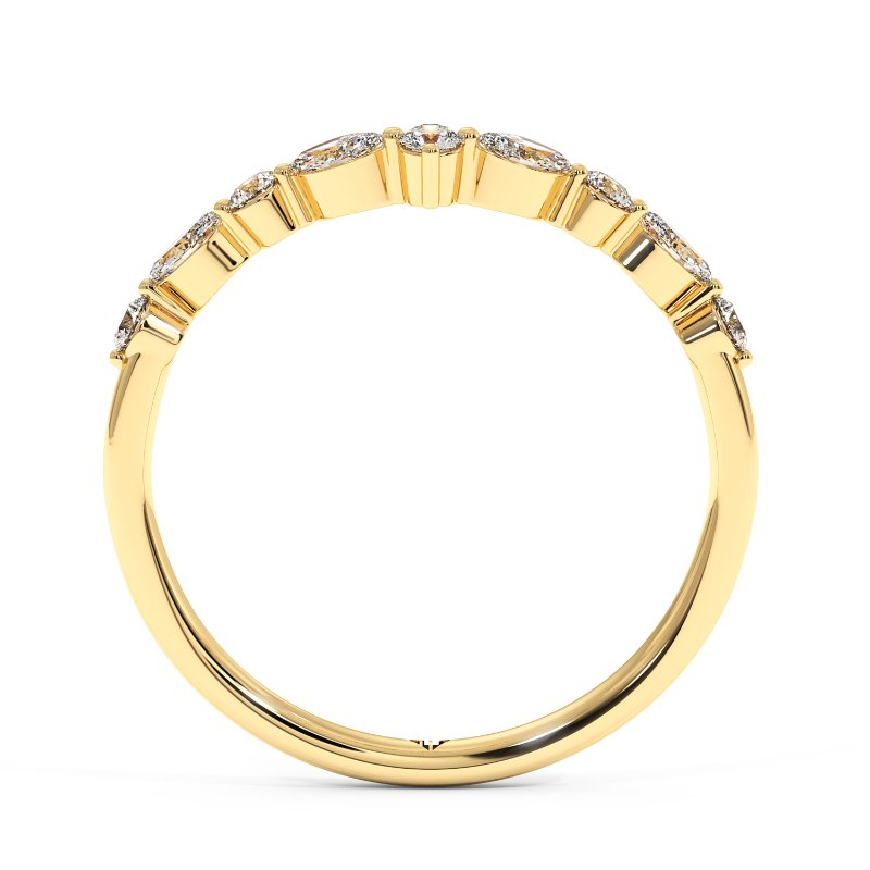 18K Yellow Gold Zinnia Curved Wedding Band