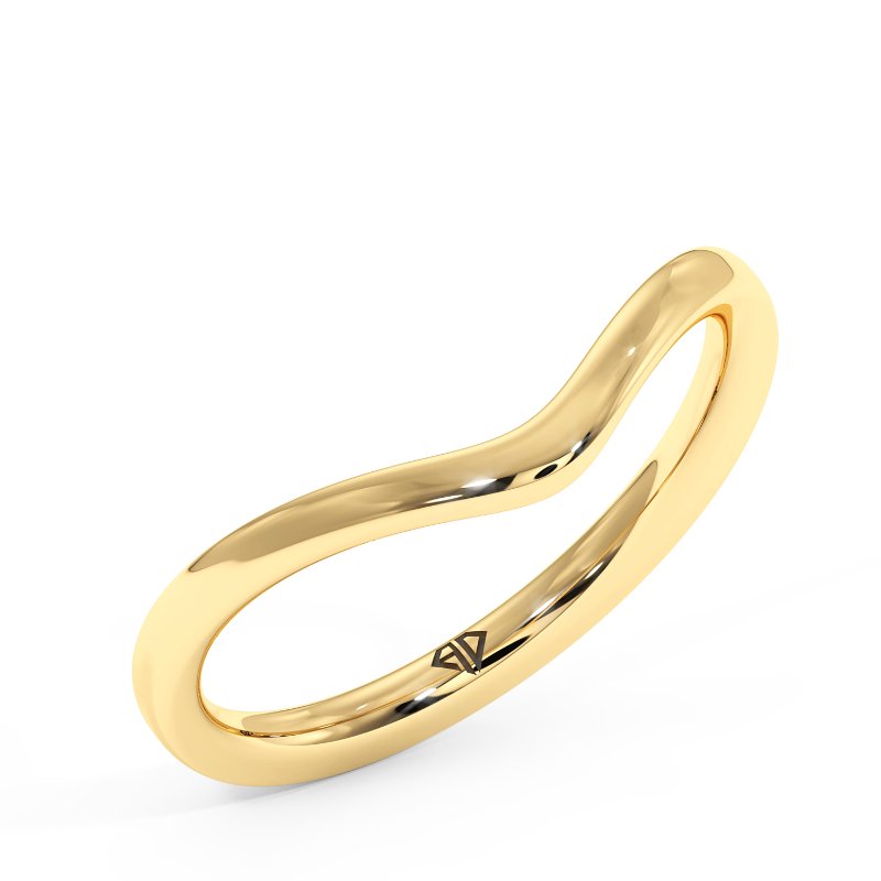 18K Yellow Gold Ivy Curved Wedding Band