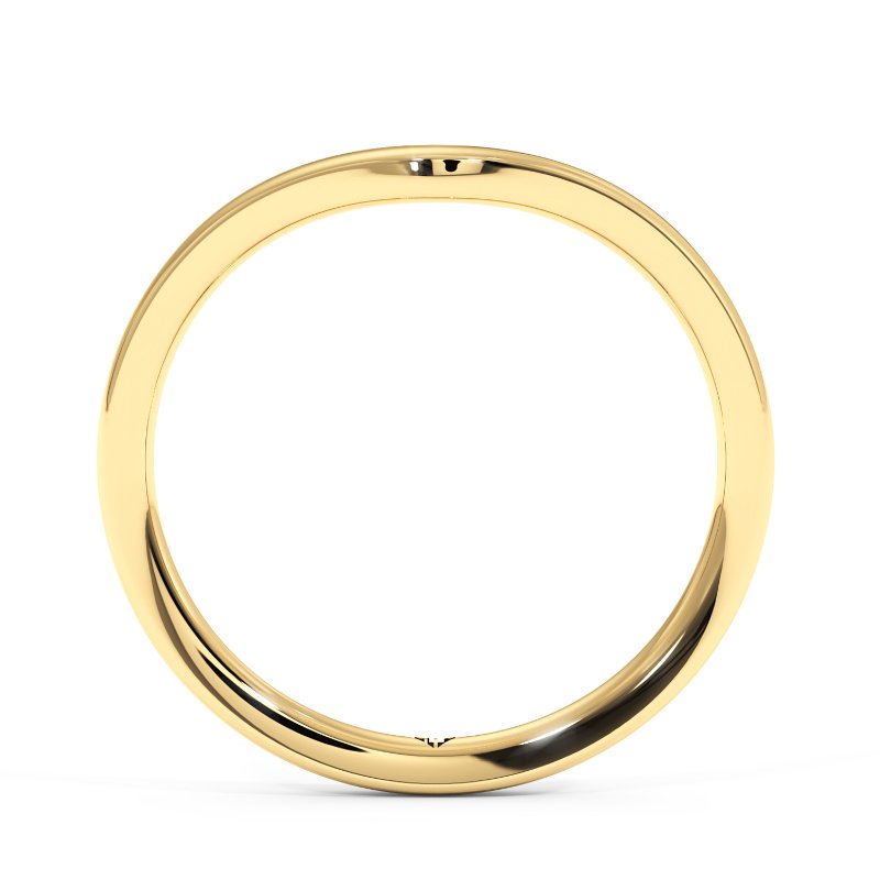 18K Yellow Gold Ivy Curved Wedding Band