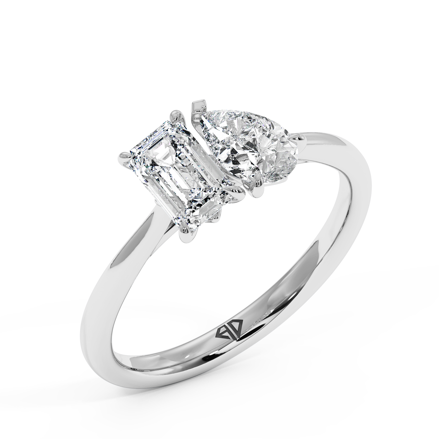 Platinum Duo Diamond Engagement Ring